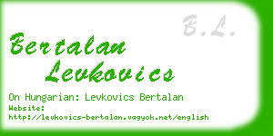 bertalan levkovics business card